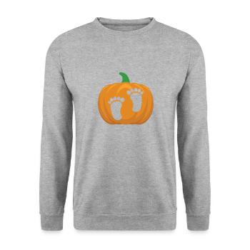 Annonce de grossesse enceinte en attente - Sweat-shirt Unisexe - gris chiné - Devant - Alina (178cm) & Michal (187cm)