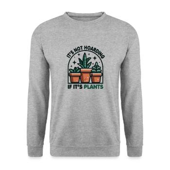 Es ist kein Horten, wenn es Pflanzen Gemüse Blume ist - Unisex Pullover - Weißgrau meliert - Vorne - Alina (178cm) & Michal (187cm)