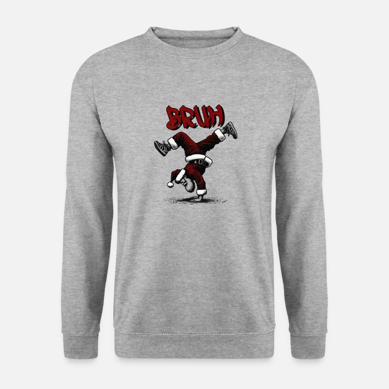 BRUH - Santa - Unisex Pullover - Weißgrau meliert