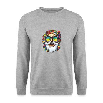 Santa Claus Colorful Santa Christmas - Unisex Sweatshirt - salt & pepper - Front - Alina (178cm) & Michal (187cm)