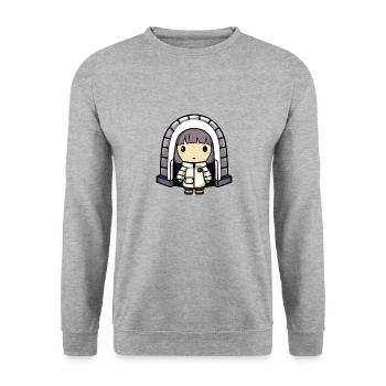 Winter Eskimo Igloo Comic - Unisex Sweatshirt - salt & pepper - Front - Alina (178cm) & Michal (187cm)
