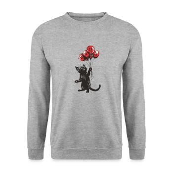 12 Jahre Geschenk 12. Geburtstag Katze - Unisex Pullover - Weißgrau meliert - Vorne - Alina (178cm) & Michal (187cm)