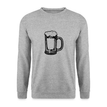 Bier Glas Symbol - Unisex Pullover - Weißgrau meliert - Vorne - Alina (178cm) & Michal (187cm)