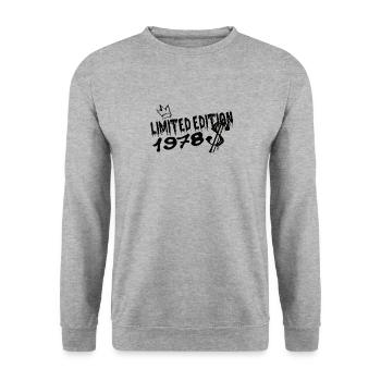 Edition Limitée 1978 Anniversaire Né 1978 - Sweat-shirt Unisexe - gris chiné - Devant - Alina (178cm) & Michal (187cm)