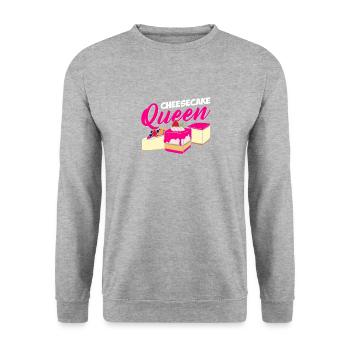 Cheesecake Queen for all cake and - Unisex Sweatshirt - salt & pepper - Front - Alina (178cm) & Michal (187cm)