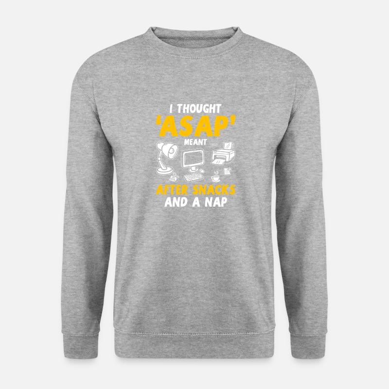 Büro Humor - Unisex Pullover - Weißgrau meliert