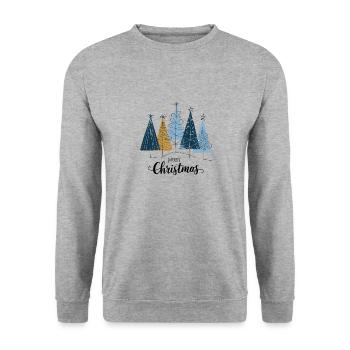 Weihnachten Küsse für Männer und Frauen - Unisex Pullover - Weißgrau meliert - Vorne - Alina (178cm) & Michal (187cm)