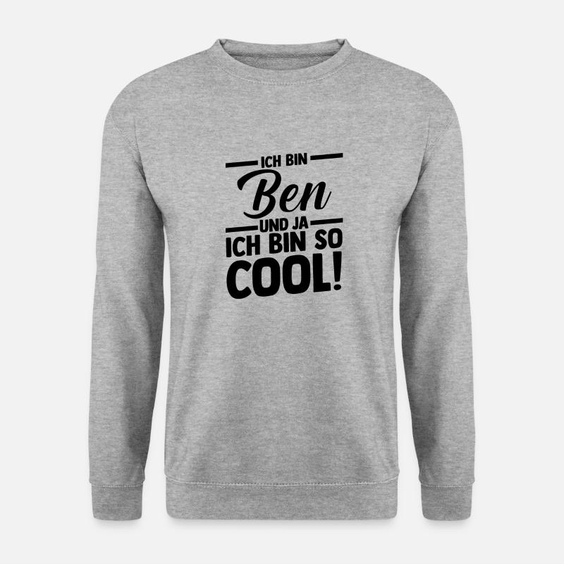 Vorname Ben - Unisex Pullover - Weißgrau meliert