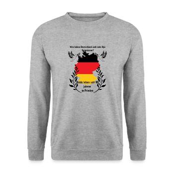 Paix en Allemagne - Sweat-shirt Unisexe - gris chiné - Devant - Alina (178cm) & Michal (187cm)