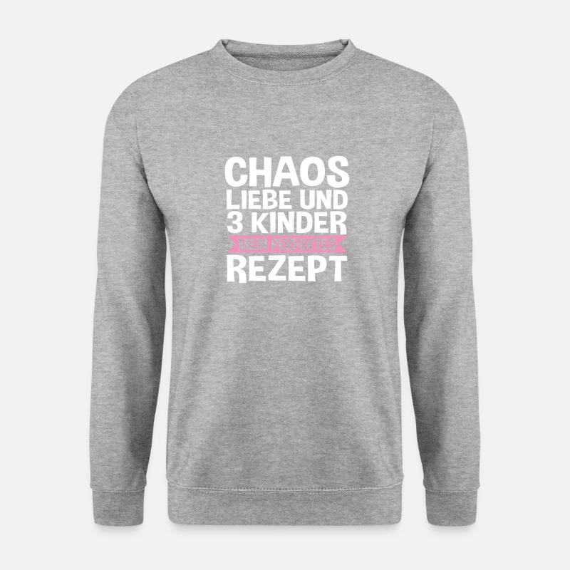 Mama Von 3 Kindern - Unisex Pullover - Weißgrau meliert