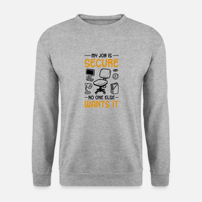 Büro Humor - Unisex Pullover - Weißgrau meliert