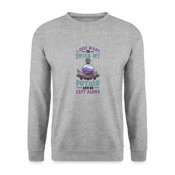 Potion Fantasy Enthusiast RPG Gamer - Unisex Sweatshirt - salt & pepper - Front - Alina (178cm) & Michal (187cm)