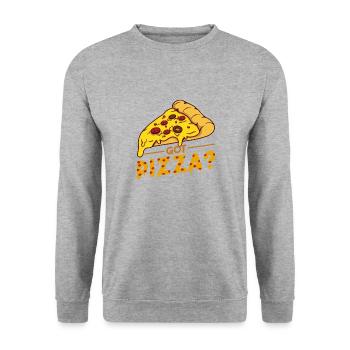 Drôle de dicton de pizza - Sweat-shirt Unisexe - gris chiné - Devant - Alina (178cm) & Michal (187cm)