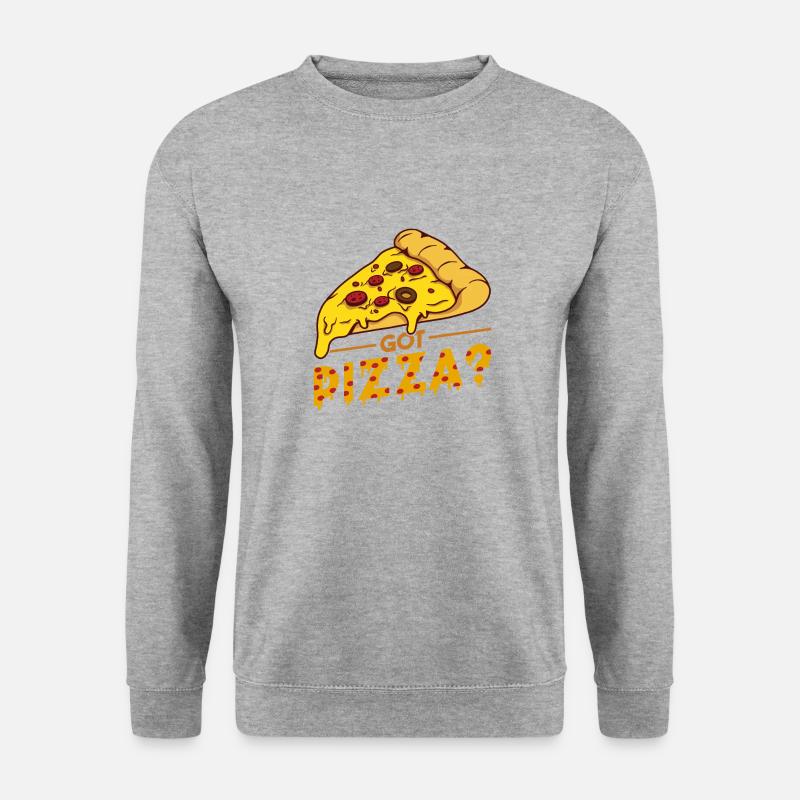 Witziger Pizza Spruch - Unisex Pullover - Weißgrau meliert