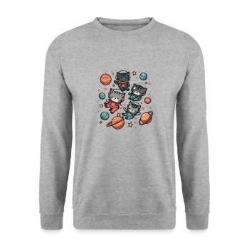 ASTROCATS - Unisex Sweatshirt - salt & pepper - Front - Alina (178cm) & Michal (187cm)