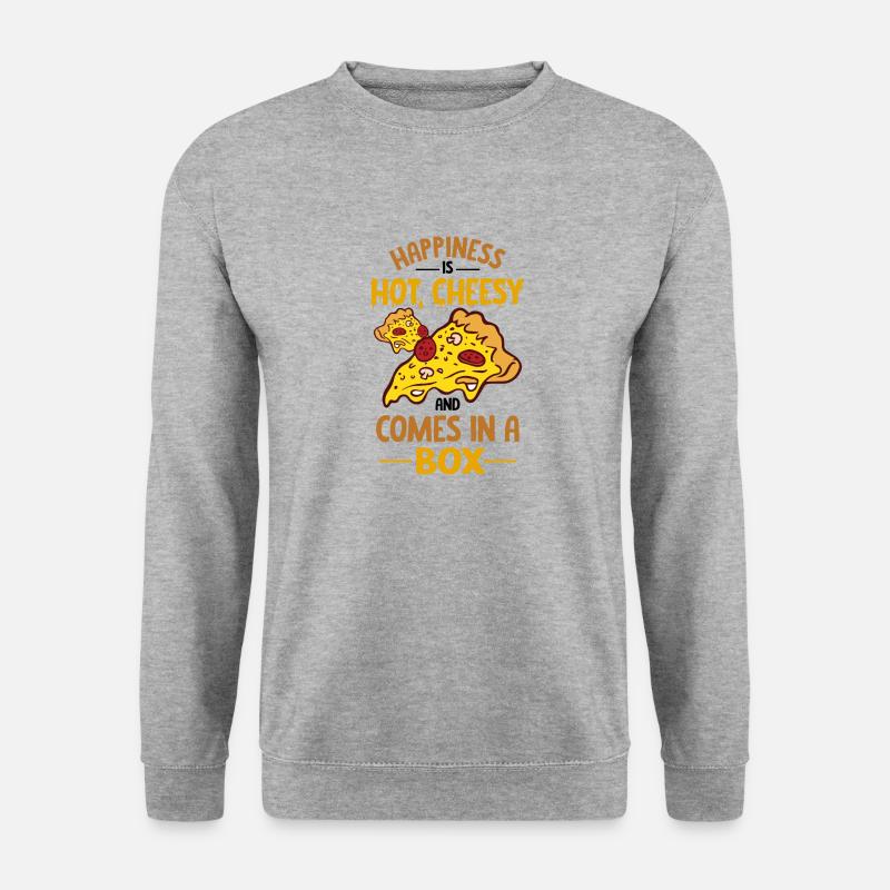 Witziger Pizza Spruch - Unisex Pullover - Weißgrau meliert