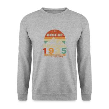 Original 1935 Vintage Retro Cadeau D’anniversaire - Sweat-shirt Unisexe - gris chiné - Devant - Alina (178cm) & Michal (187cm)