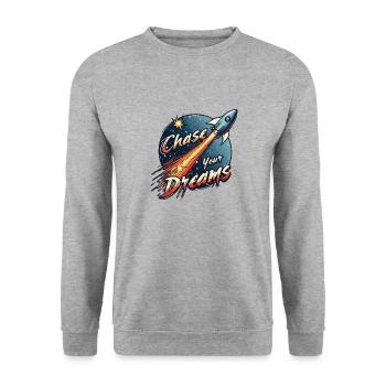 CHASSEUR DE RÊVES - Sweat-shirt Unisexe - gris chiné - Devant - Alina (178cm) & Michal (187cm)