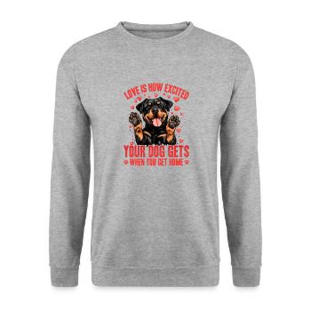 Funny Rottweiler Lover Dog Owner - Unisex Sweatshirt - salt & pepper - Front - Alina (178cm) & Michal (187cm)