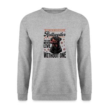 Drôle de rottweiler amoureux du propriétaire de chien - Sweat-shirt Unisexe - gris chiné - Devant - Alina (178cm) & Michal (187cm)
