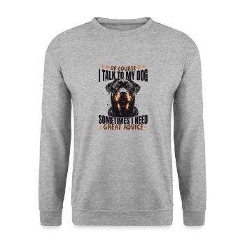 Drôle de rottweiler amoureux du propriétaire de chien - Sweat-shirt Unisexe - gris chiné - Devant - Alina (178cm) & Michal (187cm)