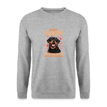 Funny Rottweiler Lover Dog Owner - Unisex Sweatshirt - salt & pepper - Front - Alina (178cm) & Michal (187cm)