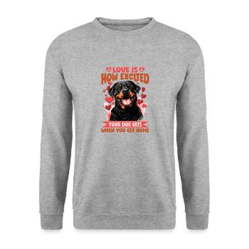 Funny Rottweiler Lover Dog Owner - Unisex Sweatshirt - salt & pepper - Front - Alina (178cm) & Michal (187cm)