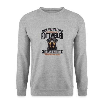 Funny Rottweiler Lover Dog Owner - Unisex Sweatshirt - salt & pepper - Front - Alina (178cm) & Michal (187cm)