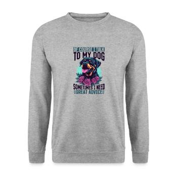 Funny Rottweiler Lover Dog Owner - Unisex Sweatshirt - salt & pepper - Front - Alina (178cm) & Michal (187cm)