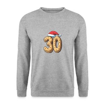 30 Numéro Noël - Sweat-shirt Unisexe - gris chiné - Devant - Alina (178cm) & Michal (187cm)