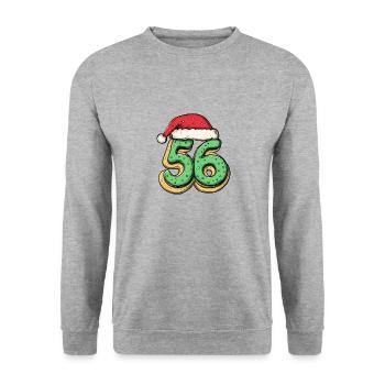 56 Nombre Noël - Sweat-shirt Unisexe - gris chiné - Devant - Alina (178cm) & Michal (187cm)
