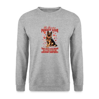 German Shepherd Lover Dog Owner - Unisex Sweatshirt - salt & pepper - Front - Alina (178cm) & Michal (187cm)