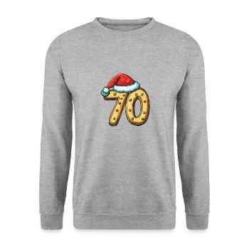 70 Number Christmas - Unisex Sweatshirt - salt & pepper - Front - Alina (178cm) & Michal (187cm)