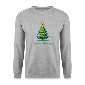 fir tree - Unisex Sweatshirt - salt & pepper - Front - Alina (178cm) & Michal (187cm)