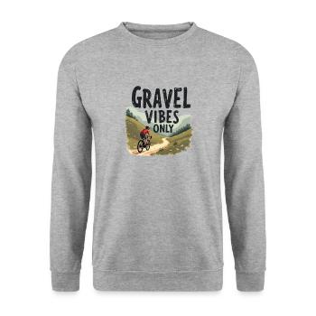 Gravel Vibes Only Gravel Bike Gravel Fahrrad - Unisex Sweatshirt - salt & pepper - Front - Alina (178cm) & Michal (187cm)