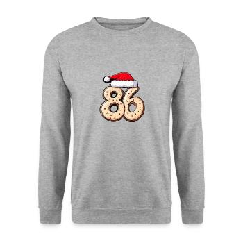 86 Number Christmas Cookie - Unisex Sweatshirt - salt & pepper - Front - Alina (178cm) & Michal (187cm)