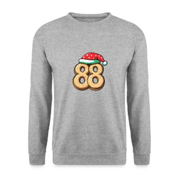 88 Number Christmas Cookie - Unisex Sweatshirt - salt & pepper - Front - Alina (178cm) & Michal (187cm)