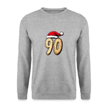 90 Number Christmas Cookie - Unisex Sweatshirt - salt & pepper - Front - Alina (178cm) & Michal (187cm)