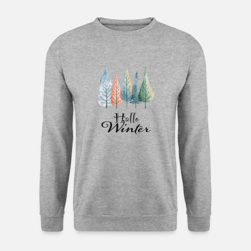 Hallo Winter - Unisex Pullover - Weißgrau meliert