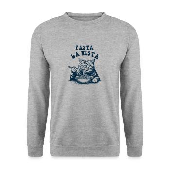 Pasta La Vista - Unisex Sweatshirt - salt & pepper - Front - Alina (178cm) & Michal (187cm)