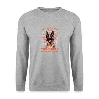 Belgian Malinois Dog Owner - Unisex Sweatshirt - salt & pepper - Front - Alina (178cm) & Michal (187cm)