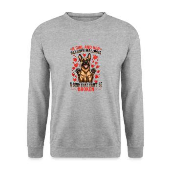Belgian Malinois Dog Owner - Unisex Sweatshirt - salt & pepper - Front - Alina (178cm) & Michal (187cm)