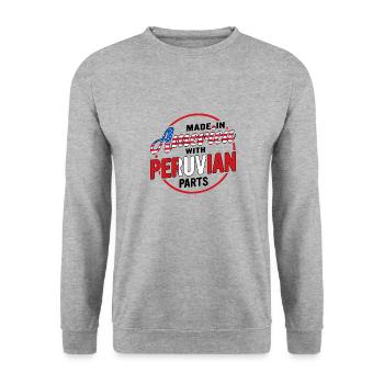 Peruvian Roots Peru Flag Peruano Pride - Unisex Sweatshirt - salt & pepper - Front - Alina (178cm) & Michal (187cm)