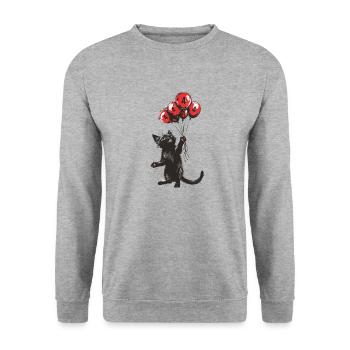 4 Jahre Geschenk 4. Geburtstag Katze - Unisex Pullover - Weißgrau meliert - Vorne - Alina (178cm) & Michal (187cm)