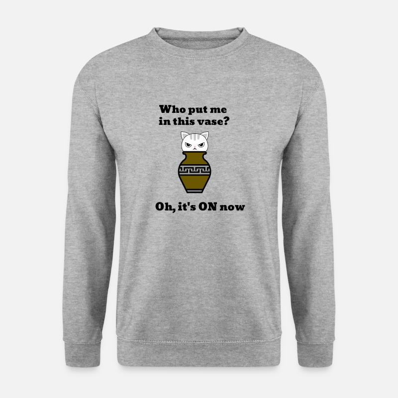 Wütende Katze Designs - Unisex Pullover - Weißgrau meliert