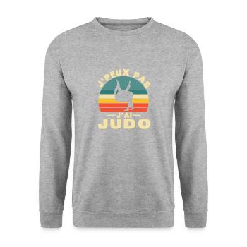 Je Peux Pas J'ai Judo Humour cadeau - Sweat-shirt Unisexe - gris chiné - Devant - Alina (178cm) & Michal (187cm)