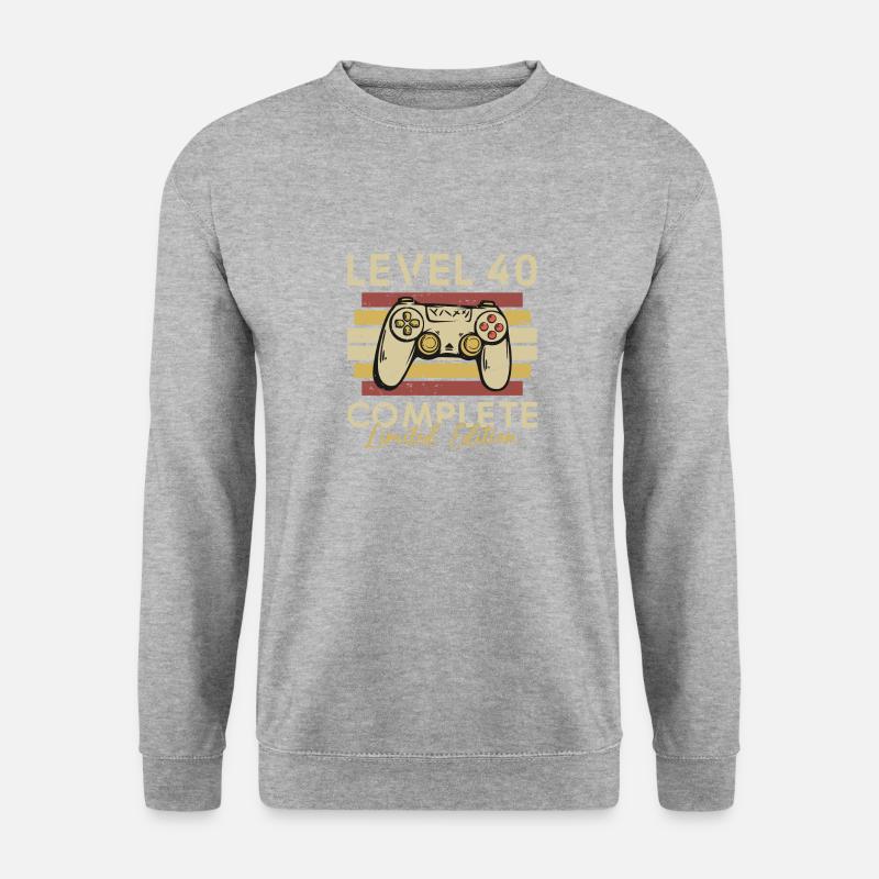 Stufe 40 abgeschlossen - Unisex Pullover - Weißgrau meliert