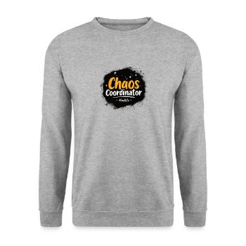 Coordinateur du chaos #DadLife drôle de papa disant - Sweat-shirt Unisexe - gris chiné - Devant - Alina (178cm) & Michal (187cm)