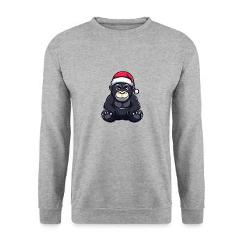 Gorilla Christmas - Unisex Sweatshirt - salt & pepper - Front - Alina (178cm) & Michal (187cm)