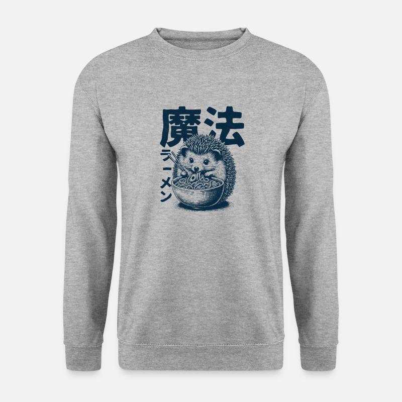 Ramen Igel - Unisex Pullover - Weißgrau meliert